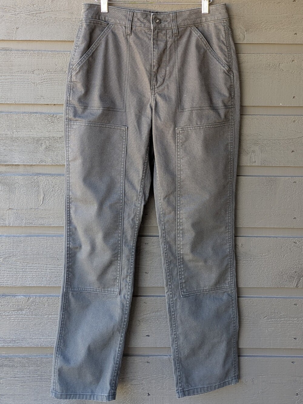 REI Co-op Women’s Trailsmith Canvas Utility Pants Charcoal Gray Double Knee Size